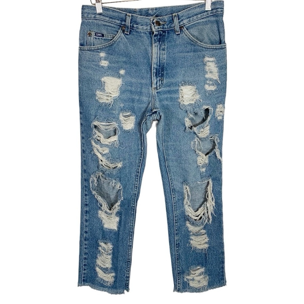 Vintage Lee Distressed Straight Leg Jeans